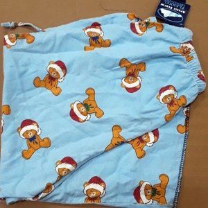 Teddy bear Santa Crop Flannel Lounge Pants NWT
